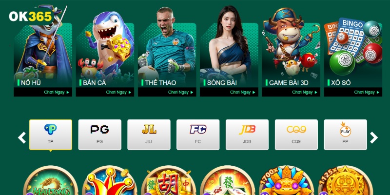 OK365 cung cấp kho trò chơi phong phú